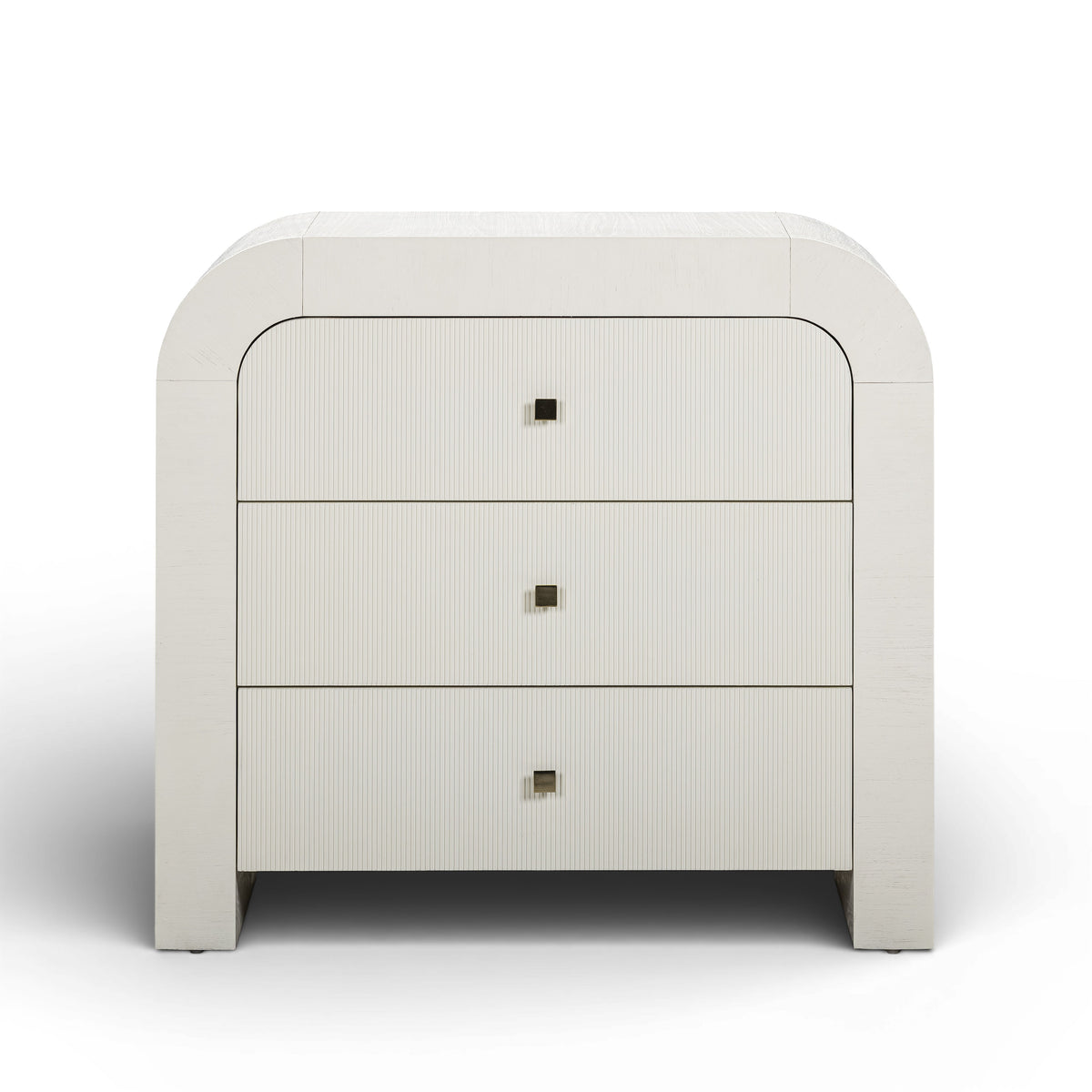 Hump 38" Arched 3-Drawer Bedside Chest — White null