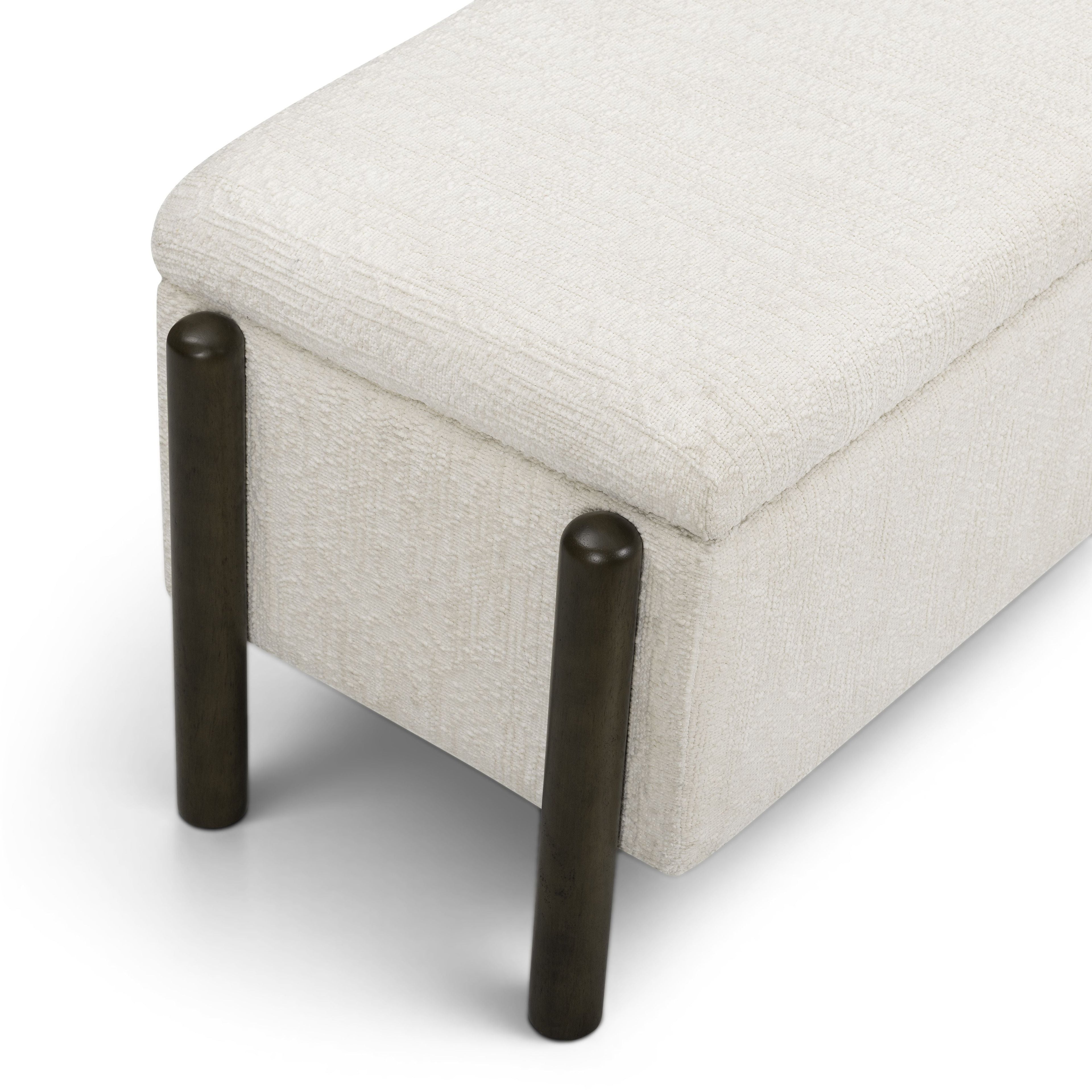 Abby 52" Nubby Fabric Storage Bench