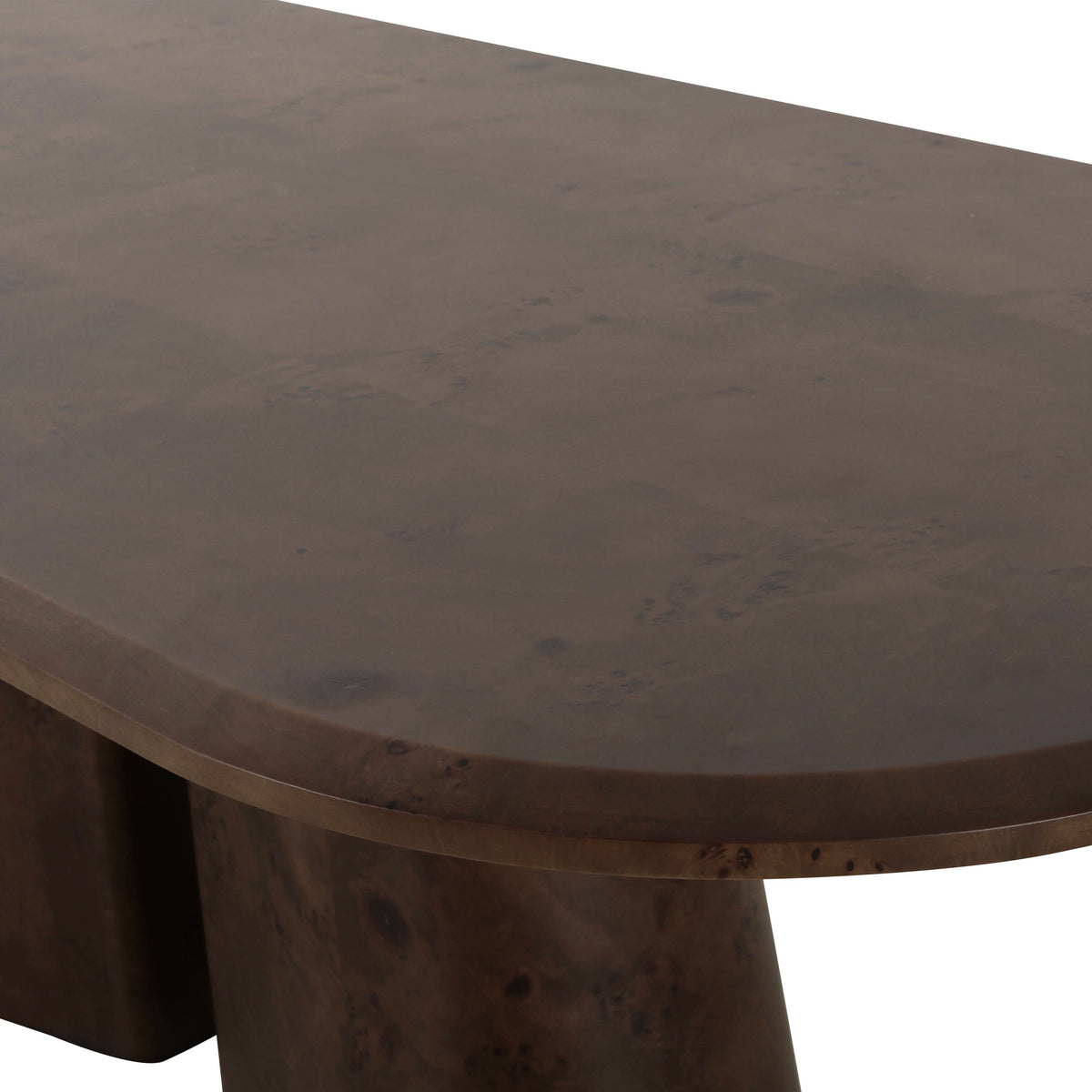 Gladyss 87" Burl Oval Dining Table