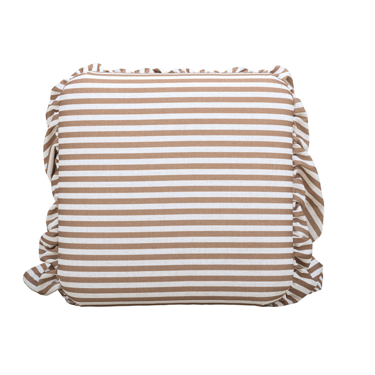 Gertrude Striped Performance Linen Skirted Ottoman