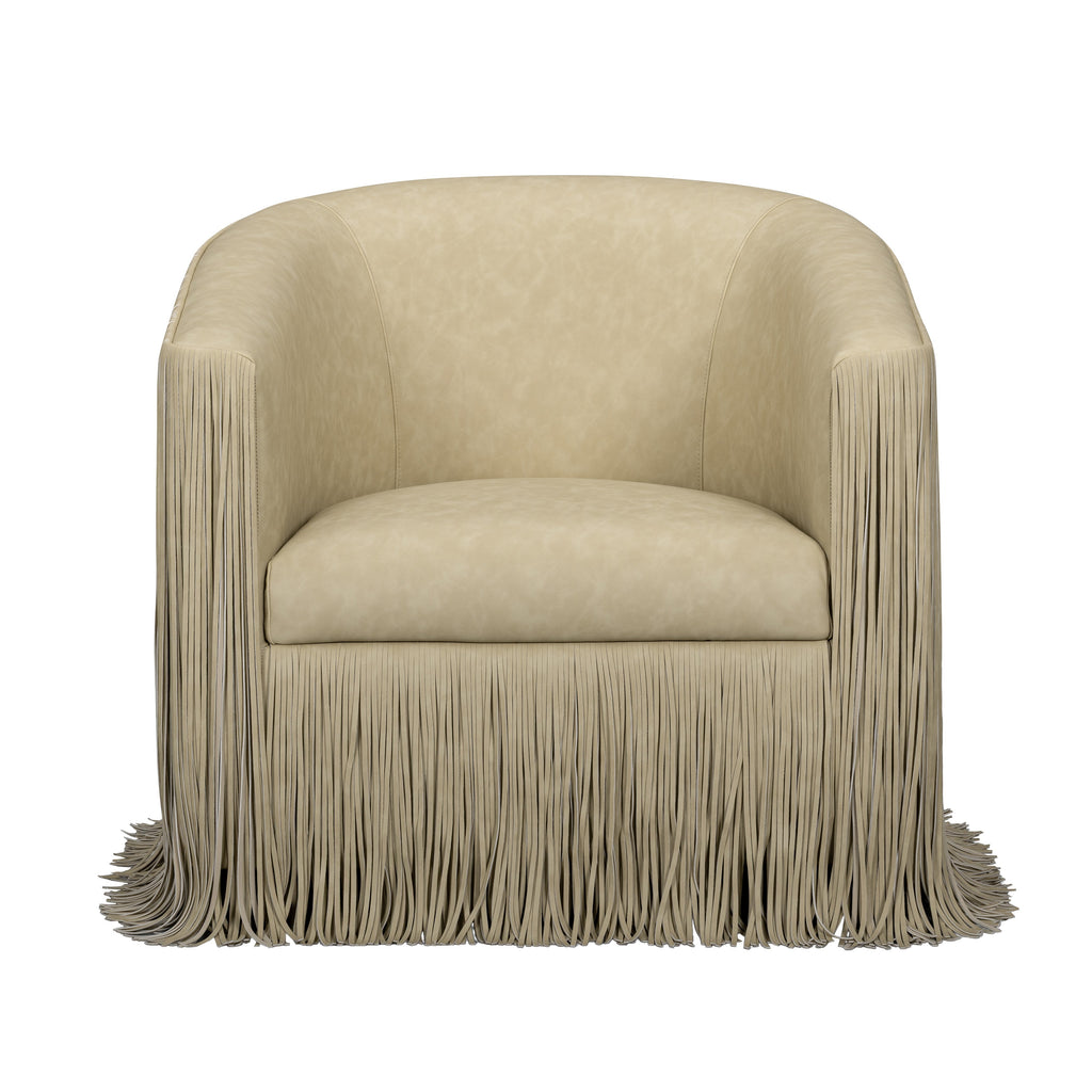 Shag Me Performance Vegan Leather Swivel Accent Chair