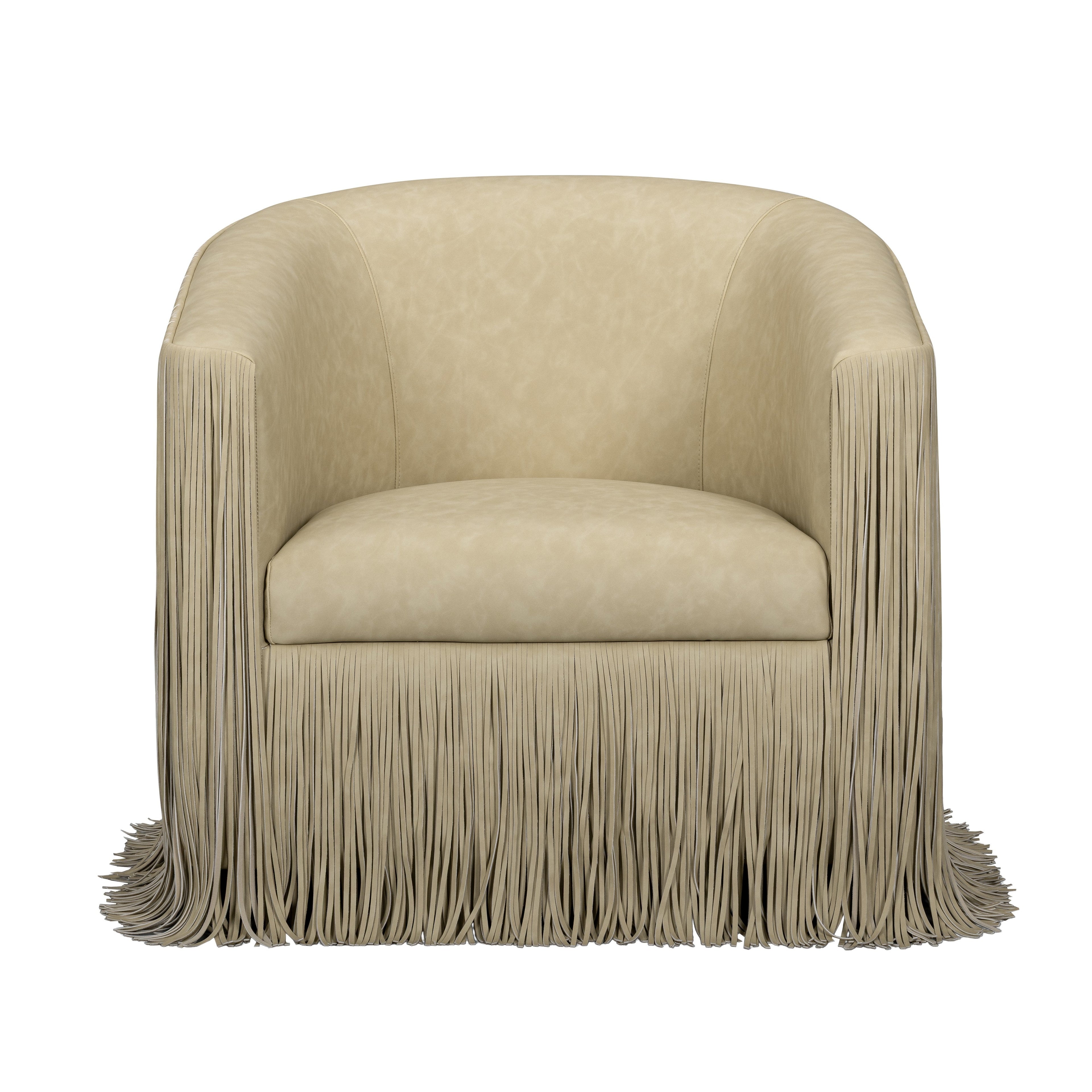 Shag Me Performance Vegan Leather Swivel Accent Chair