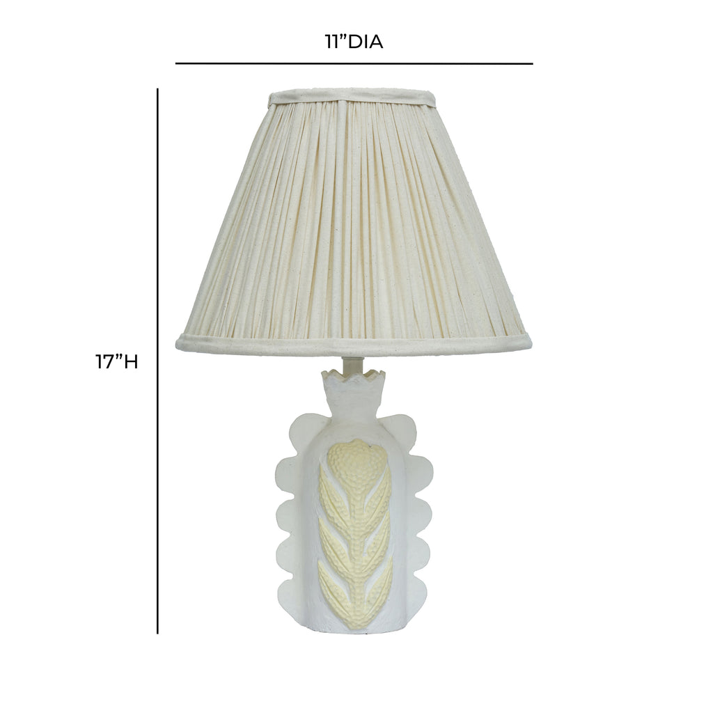 Edith Scalloped Papier Mache Flower Pleated Table Lamp