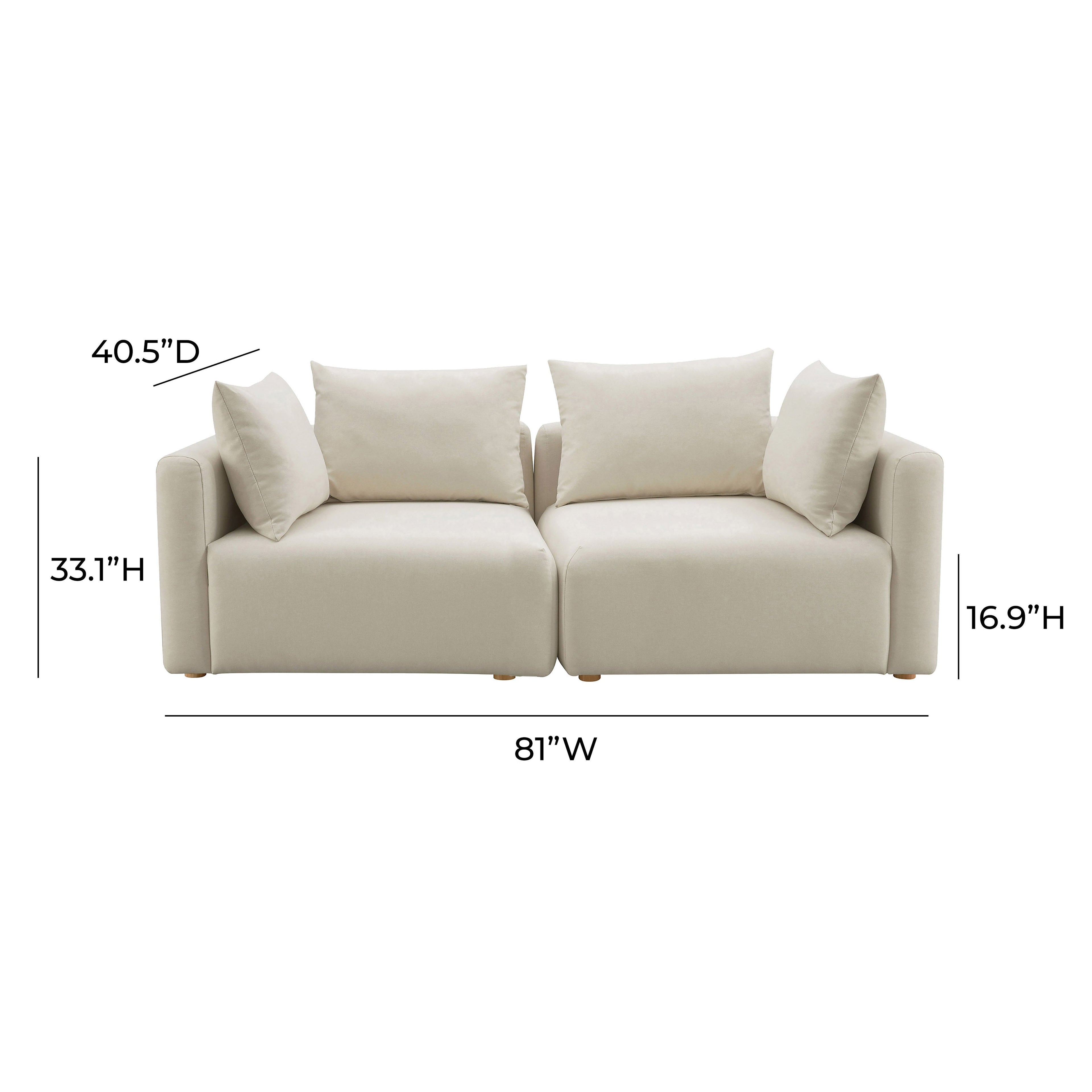 Hangover 81" Modular Loveseat