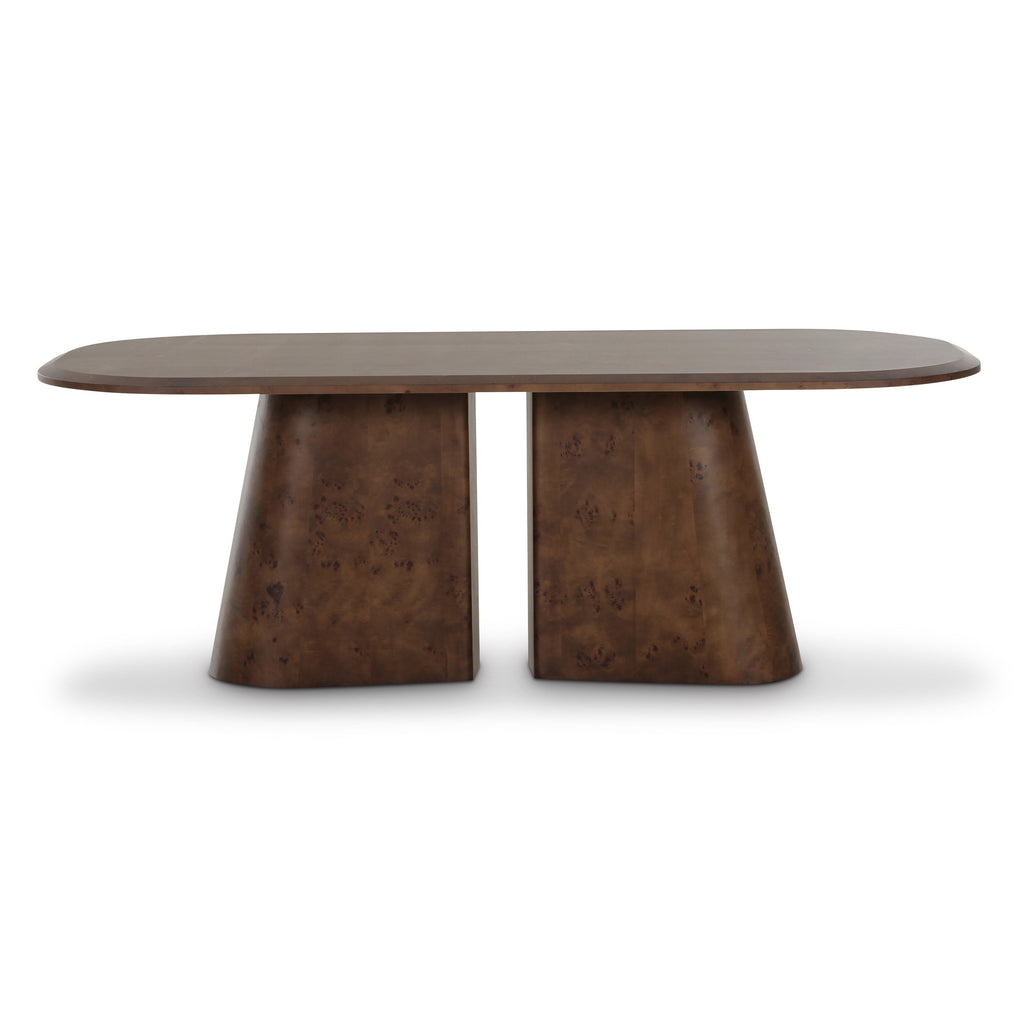 Gladyss 87" Burl Oval Dining Table — Brown null