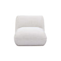 Arezza Stone White Contract-Grade Basketweave Chenille Armless Chair