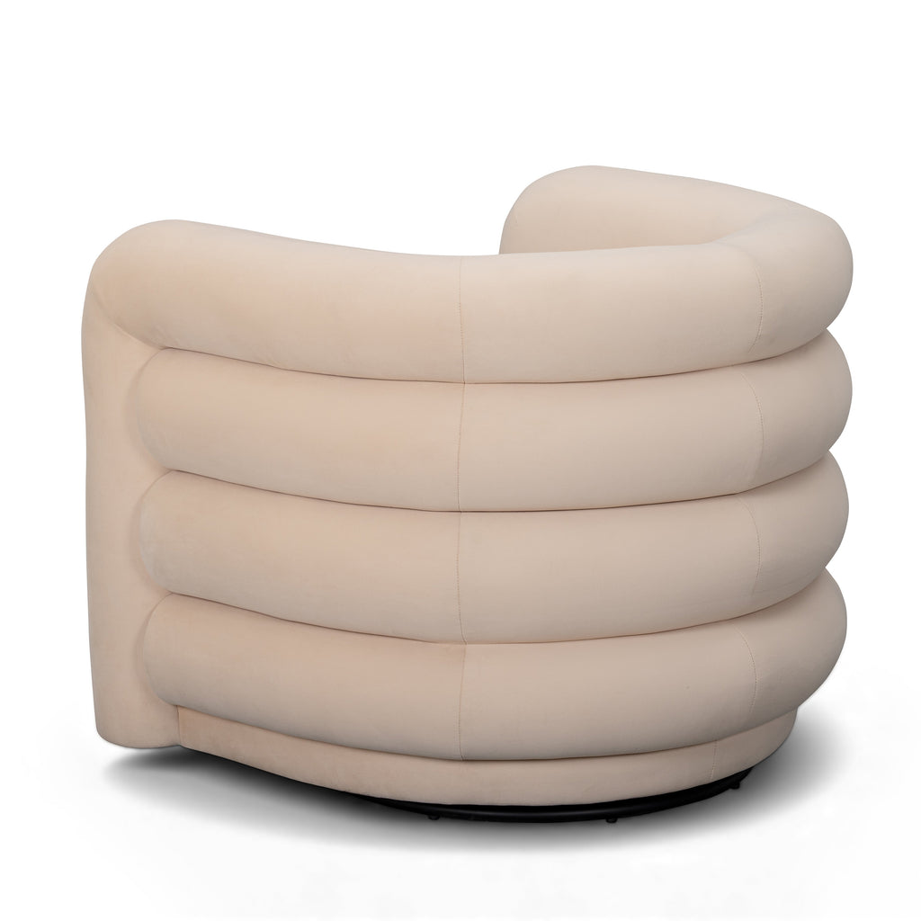 Curves Performance Velvet Swivel Accent Chair