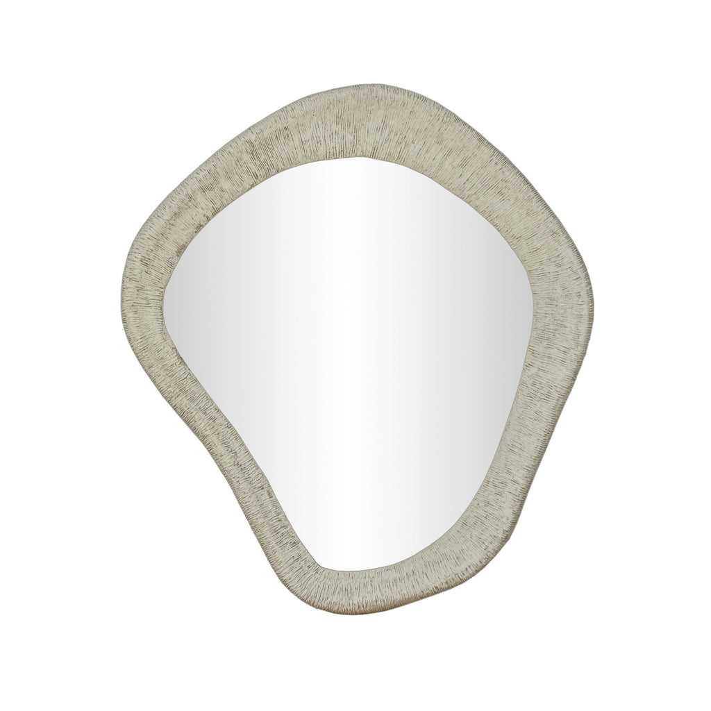 Orpheus 35"X31" Ribbed Faux Stone Wall Mirror