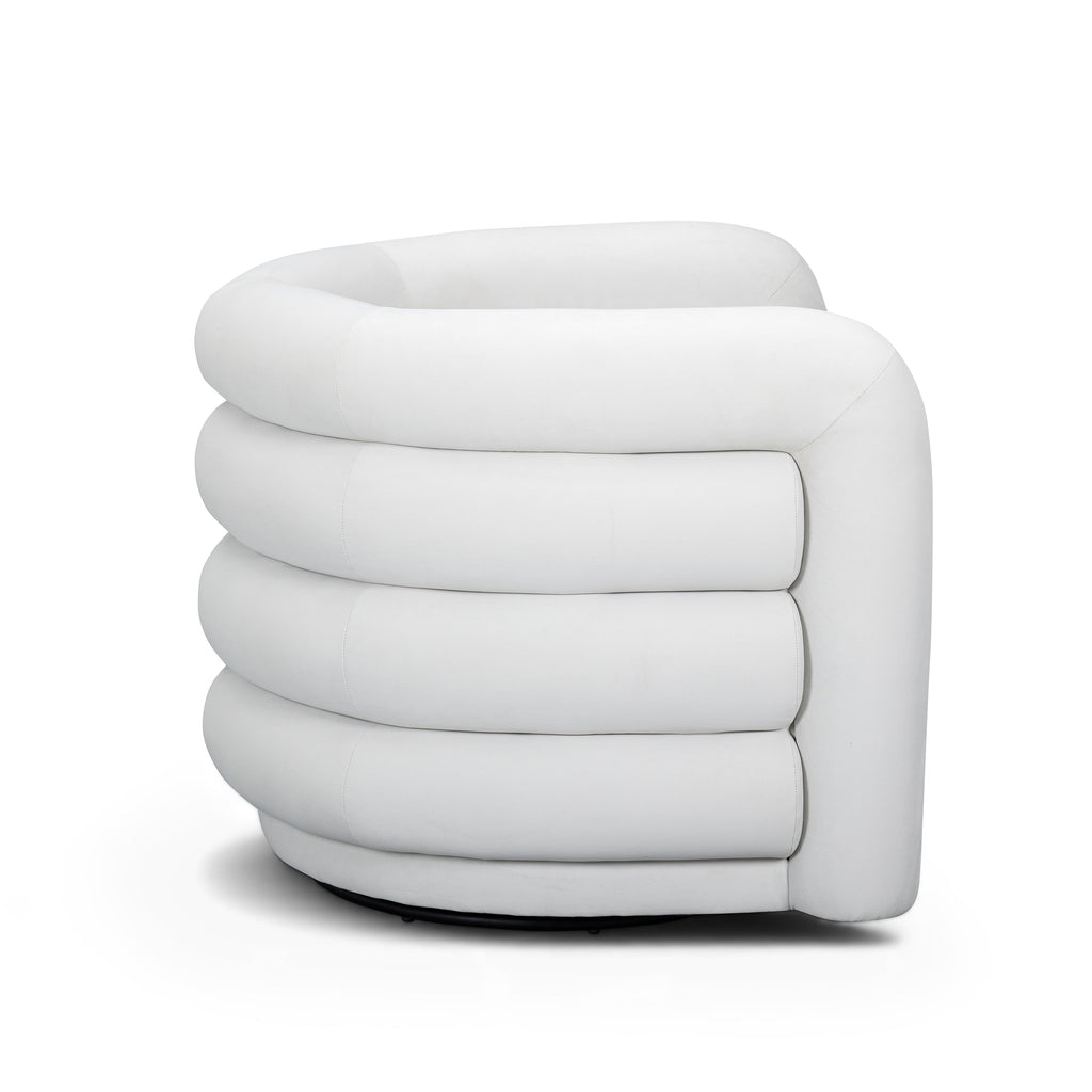 Curves Performance Velvet Swivel Accent Chair