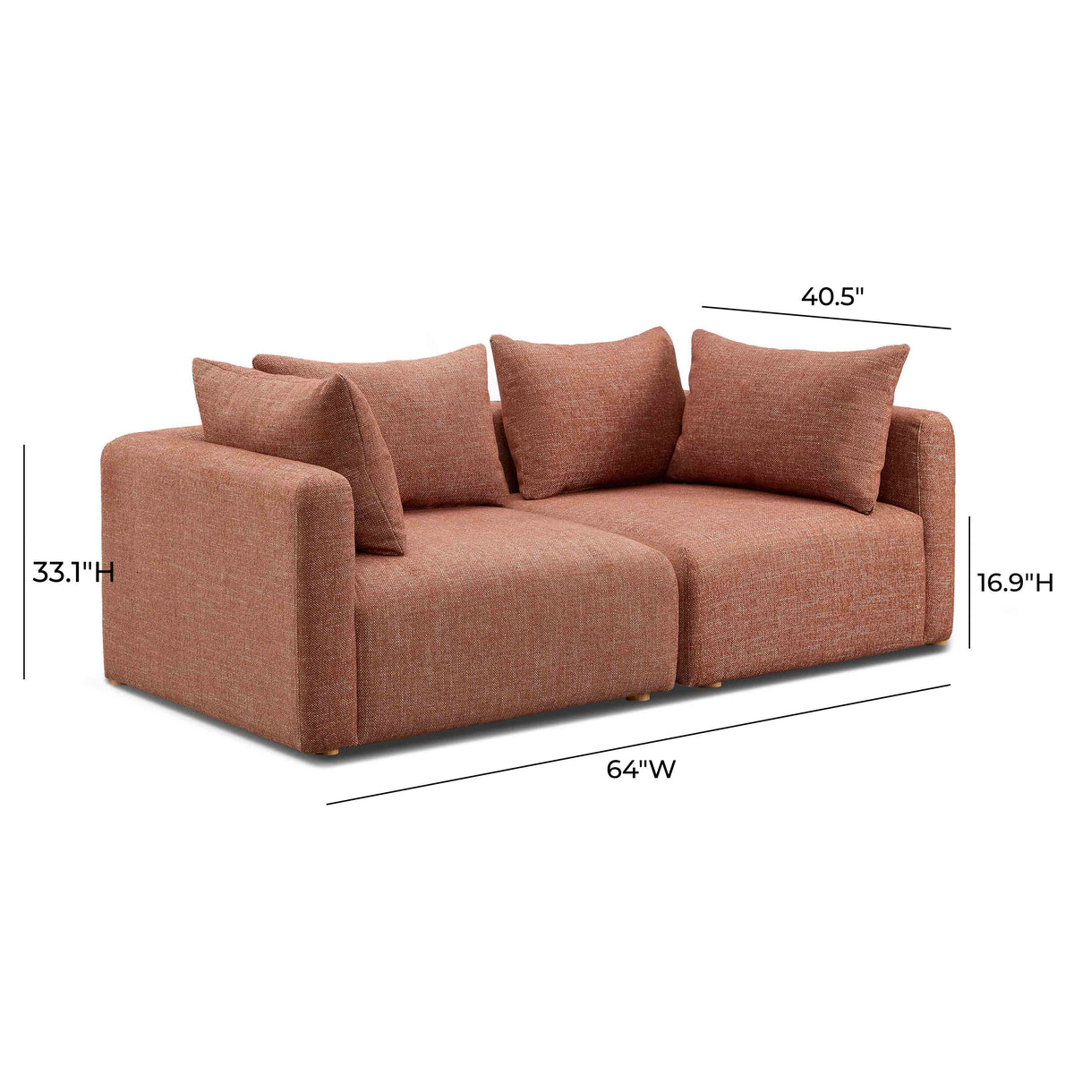 Hangover 81" Modular Loveseat