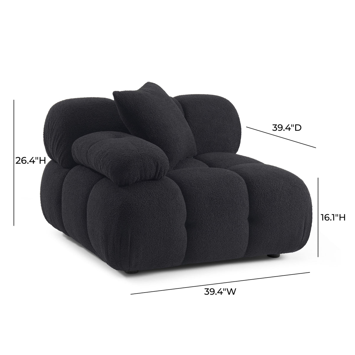 Calliope Performance Vegan Shearling Modular Corner Chair