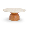 Cynthia 36" Concrete Indoor/Outdoor Coffee Table — Travertine,Walnut Brown null