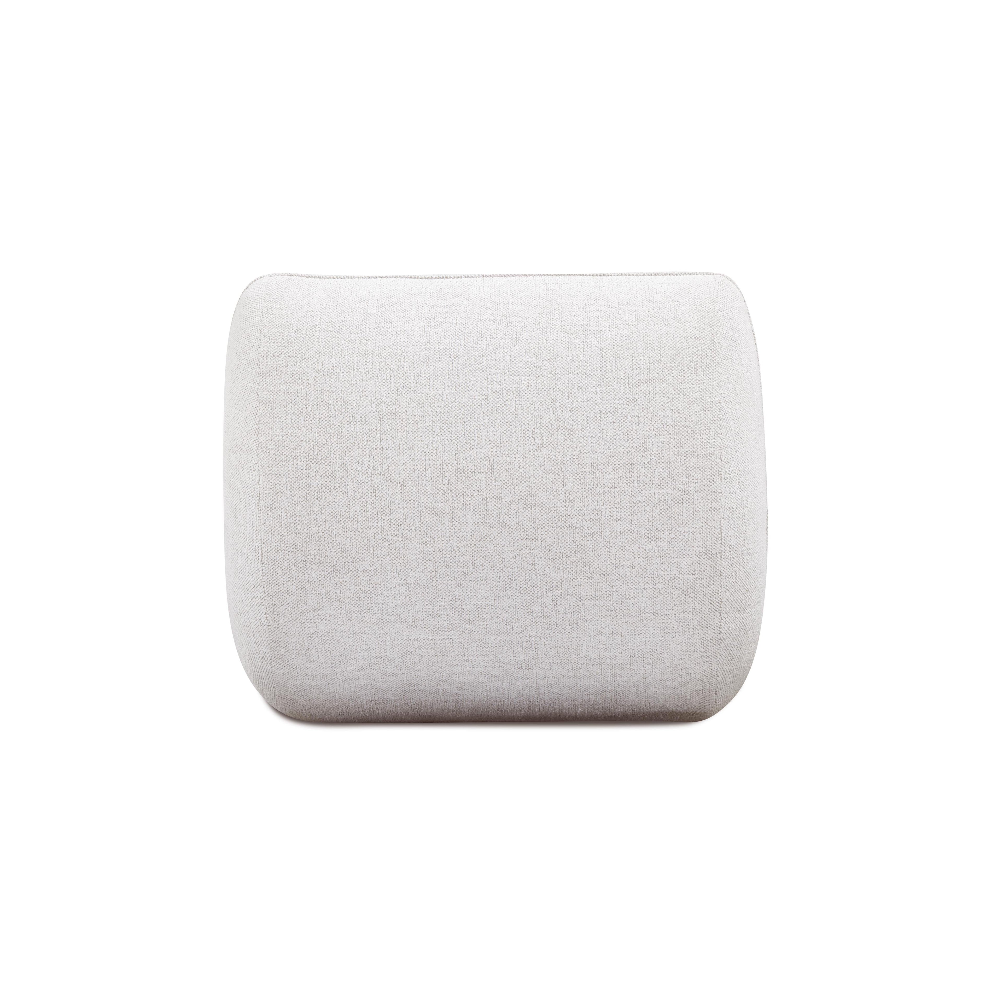 Arezza Stone White Contract-Grade Basketweave Chenille Armless Chair