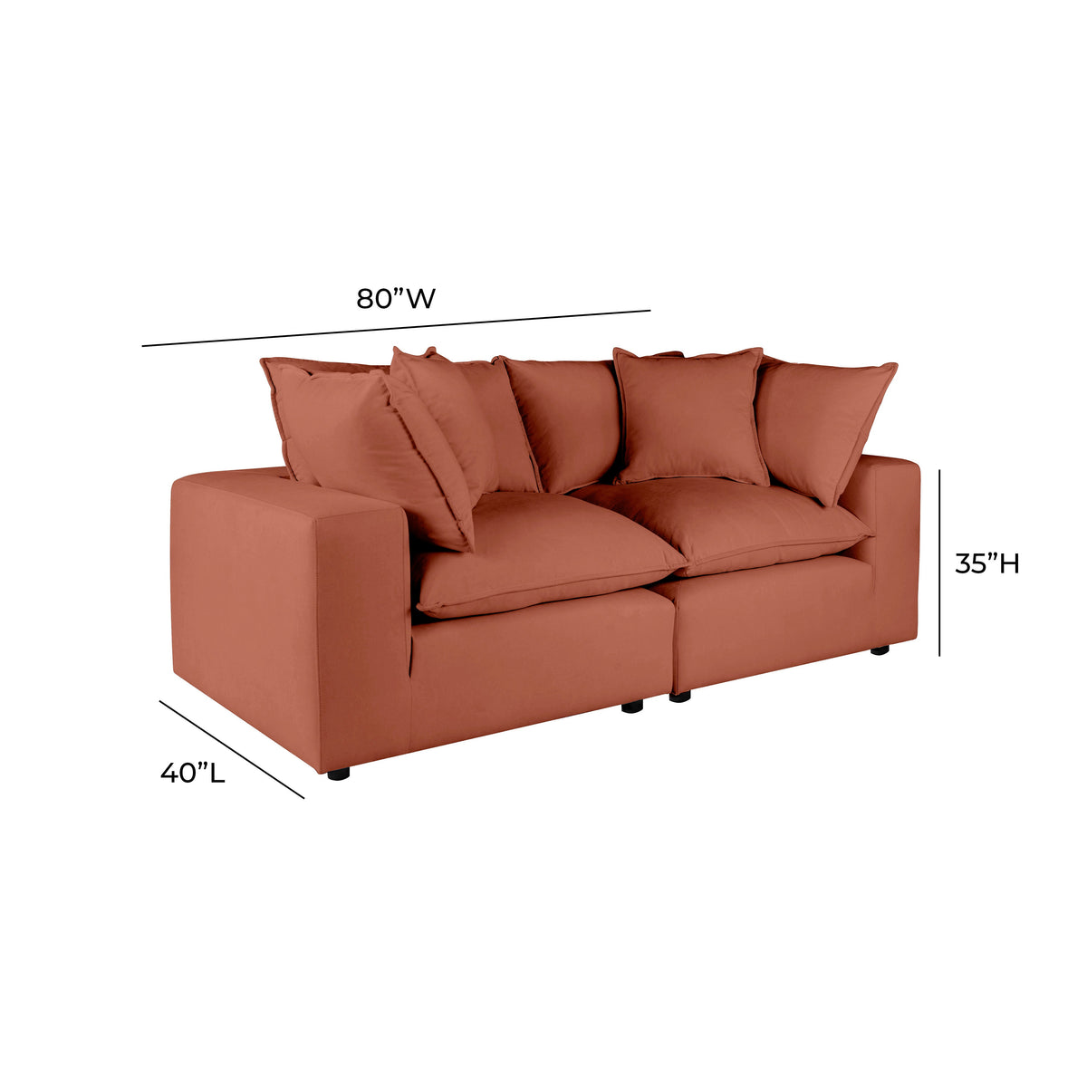 Cali 80" Modular Loveseat