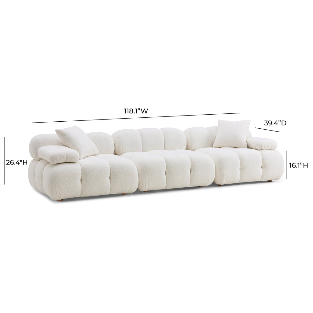 Calliope 118" Performance Modular Sofa — Cream null