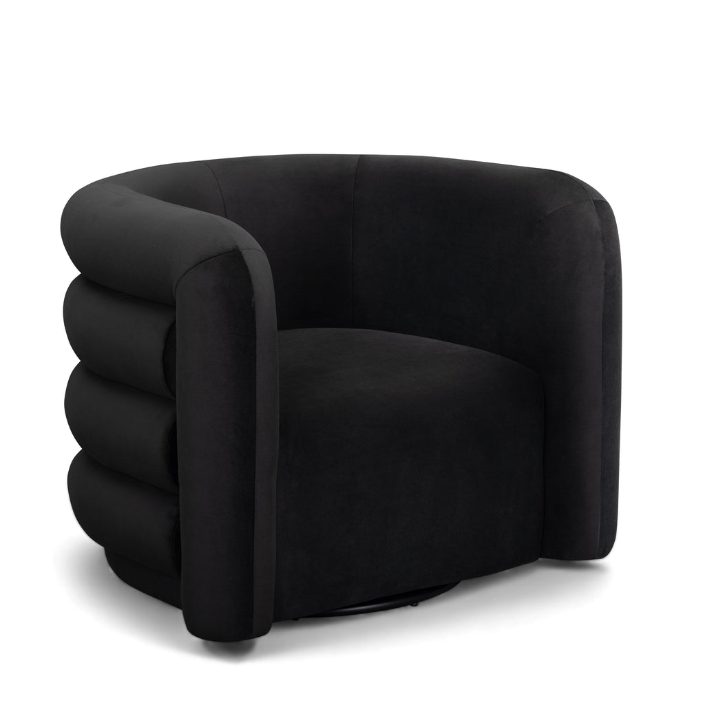 Curves Performance Velvet Swivel Accent Chair