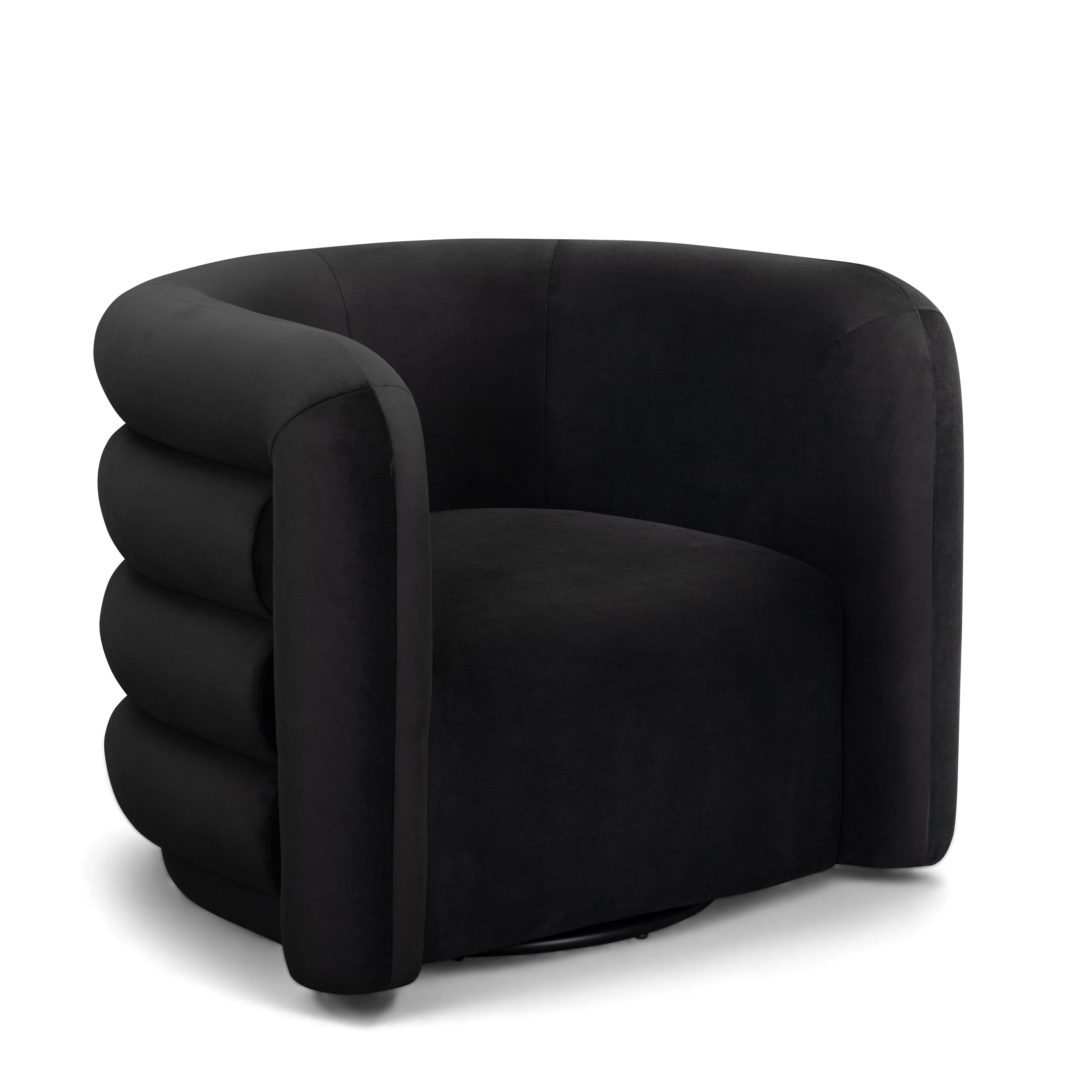 Curves Performance Velvet Swivel Accent Chair