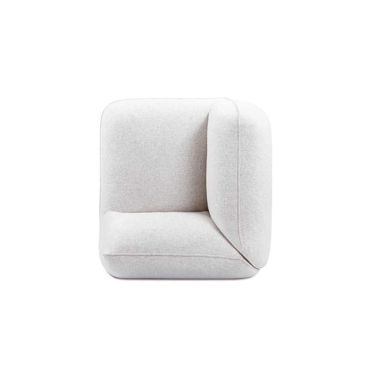 Arezza Stone White Contract-Grade Basketweave Chenille Corner Chair