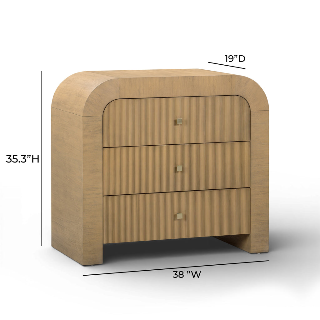 Hump 38" Arched 3-Drawer Bedside Chest
