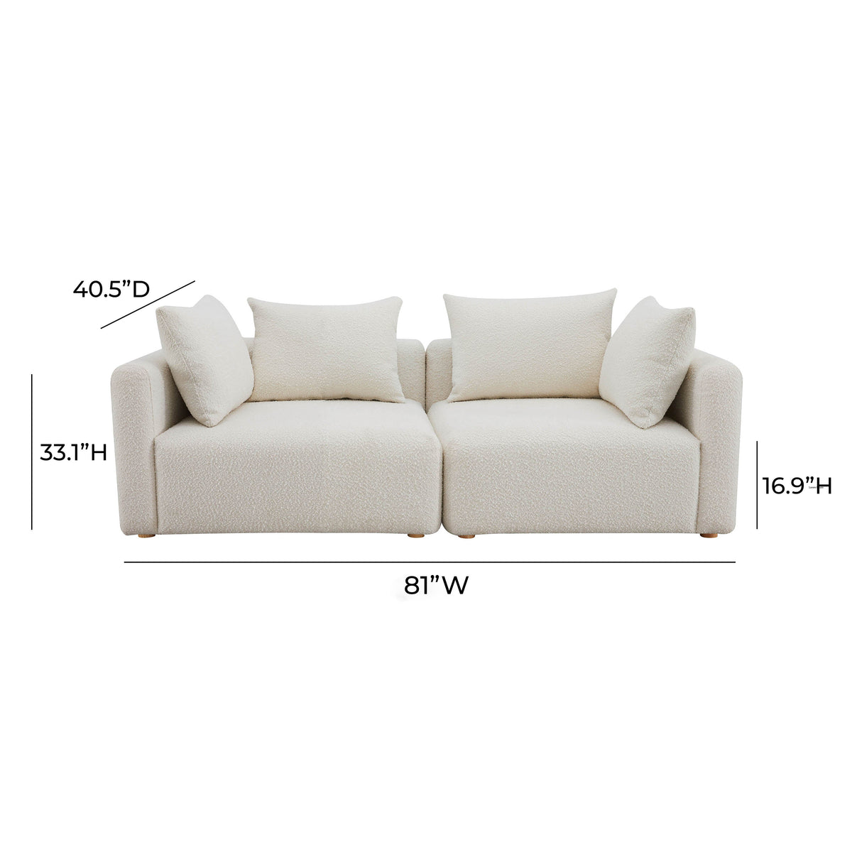 Hangover 81" Modular Loveseat