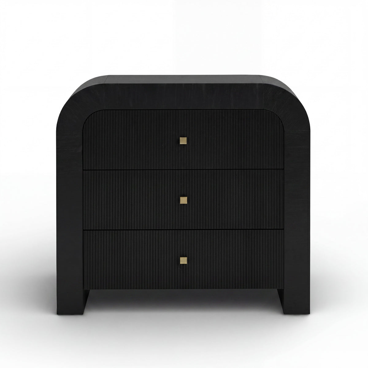 Hump 38" Arched 3-Drawer Bedside Chest — Black null