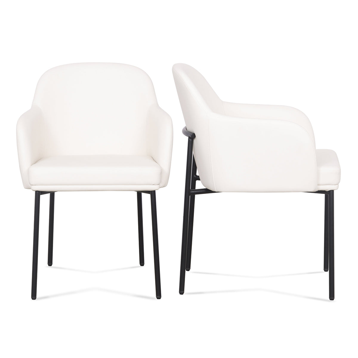 Sydney Performance Vegan Leather Armchair - Set of 2 — Cream null