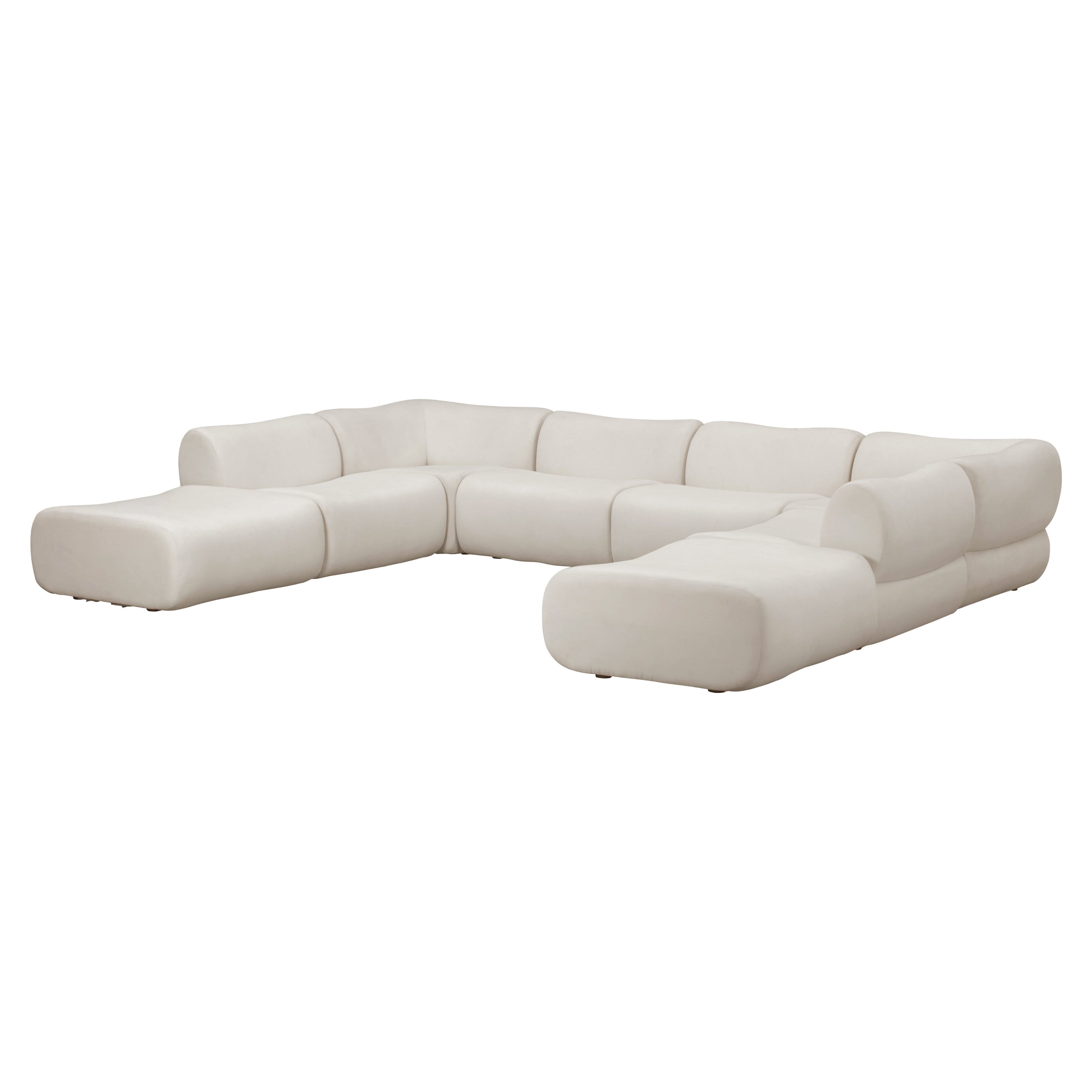 Zenith 8-Piece Contract-Grade Upcycled Fabric Modular U-Sectional