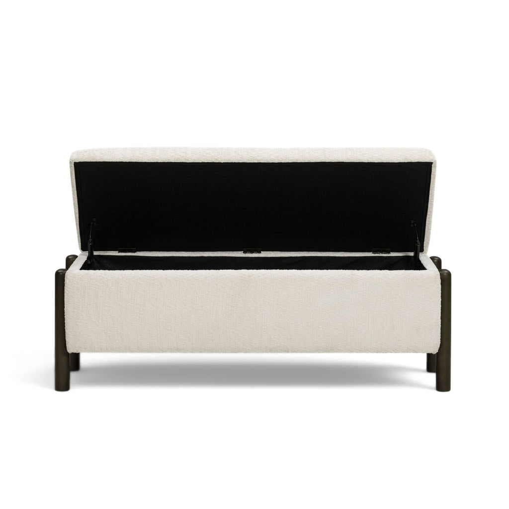 Abby 52" Nubby Fabric Storage Bench