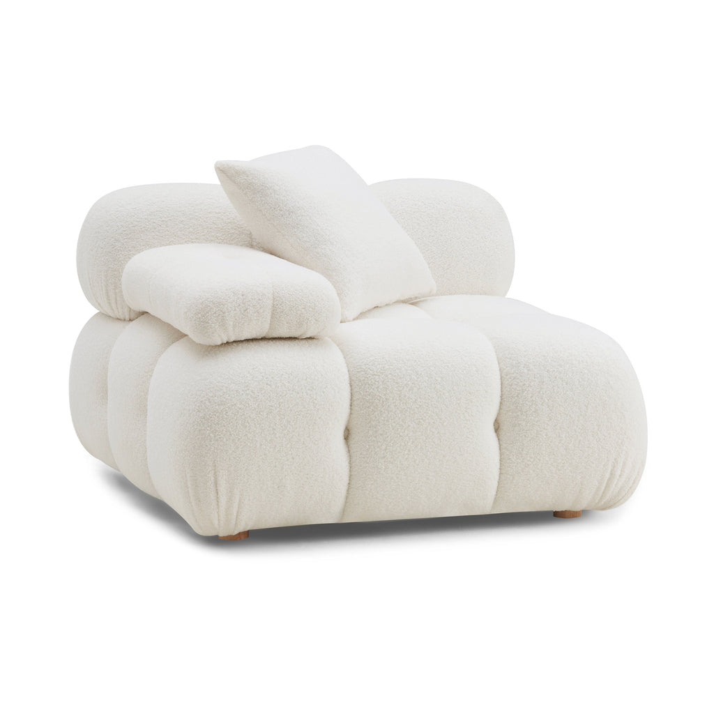 Calliope Performance Vegan Shearling Modular Corner Chair — Cream null