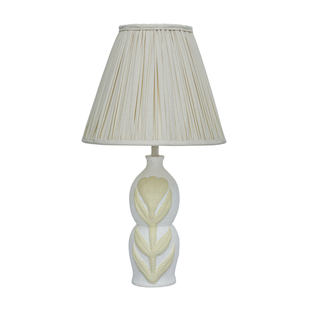 Edith Curved Papier Mache Flower Pleated Table Lamp