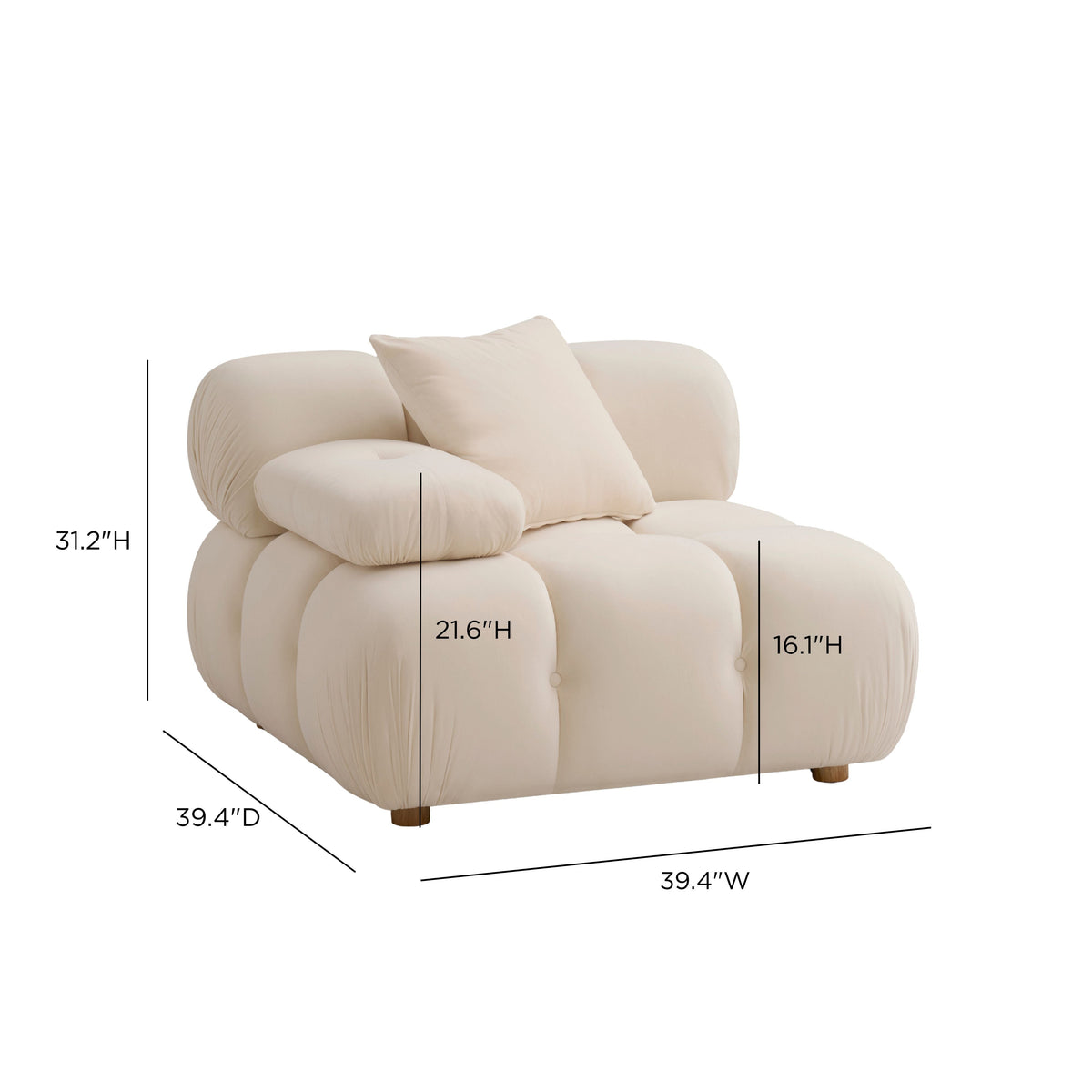 Calliope Performance Vegan Shearling Modular Corner Chair