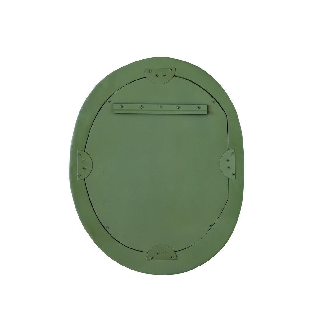 Orpheus 22"X28" Ribbed Forest Green Fiberglass Thick Wall Mirror