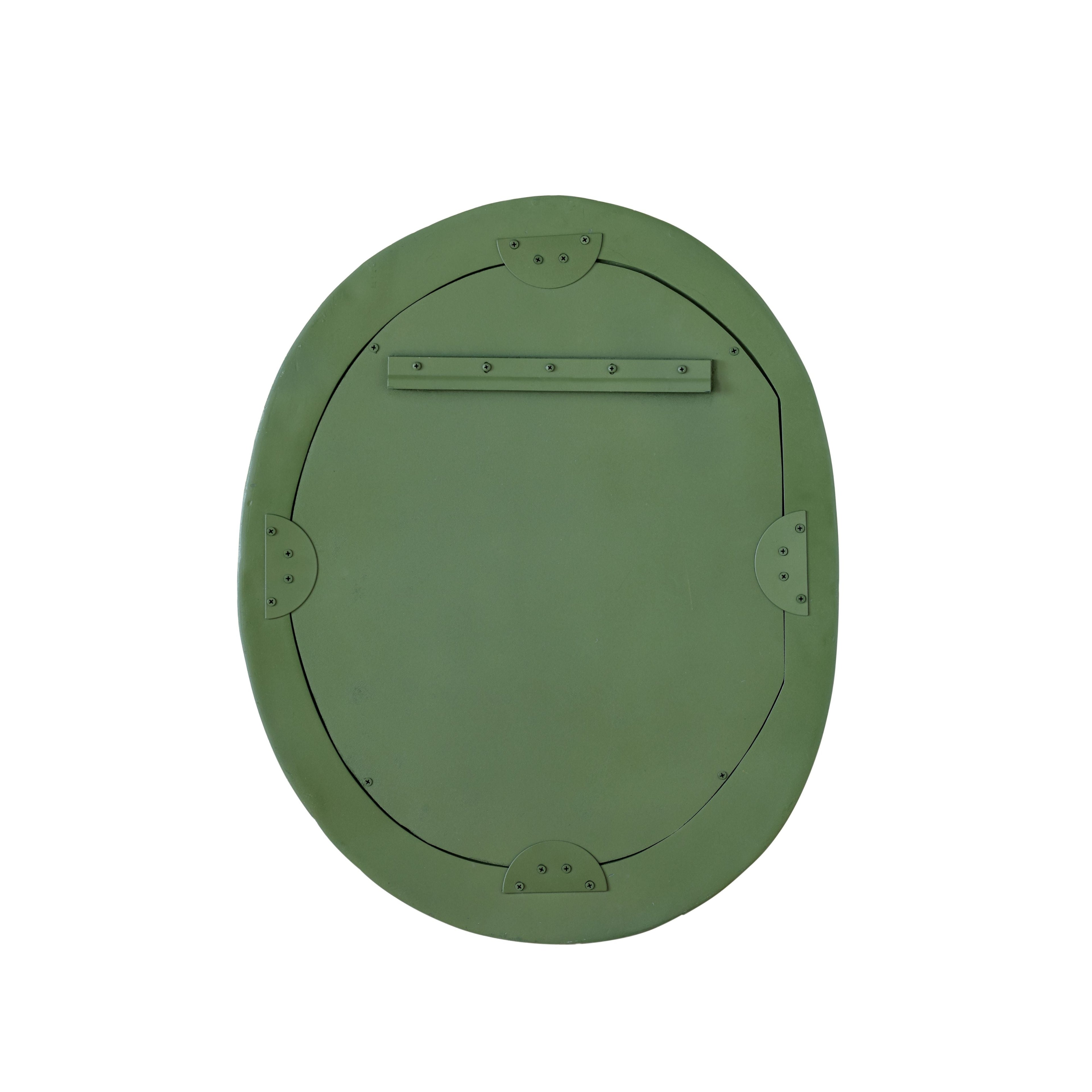 Orpheus 22"X28" Ribbed Forest Green Fiberglass Thick Wall Mirror