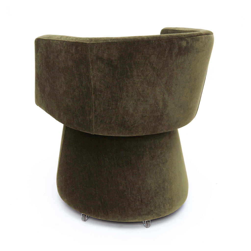 Kristen Upcycled Contract-Grade Chenille Rolling Desk Chair