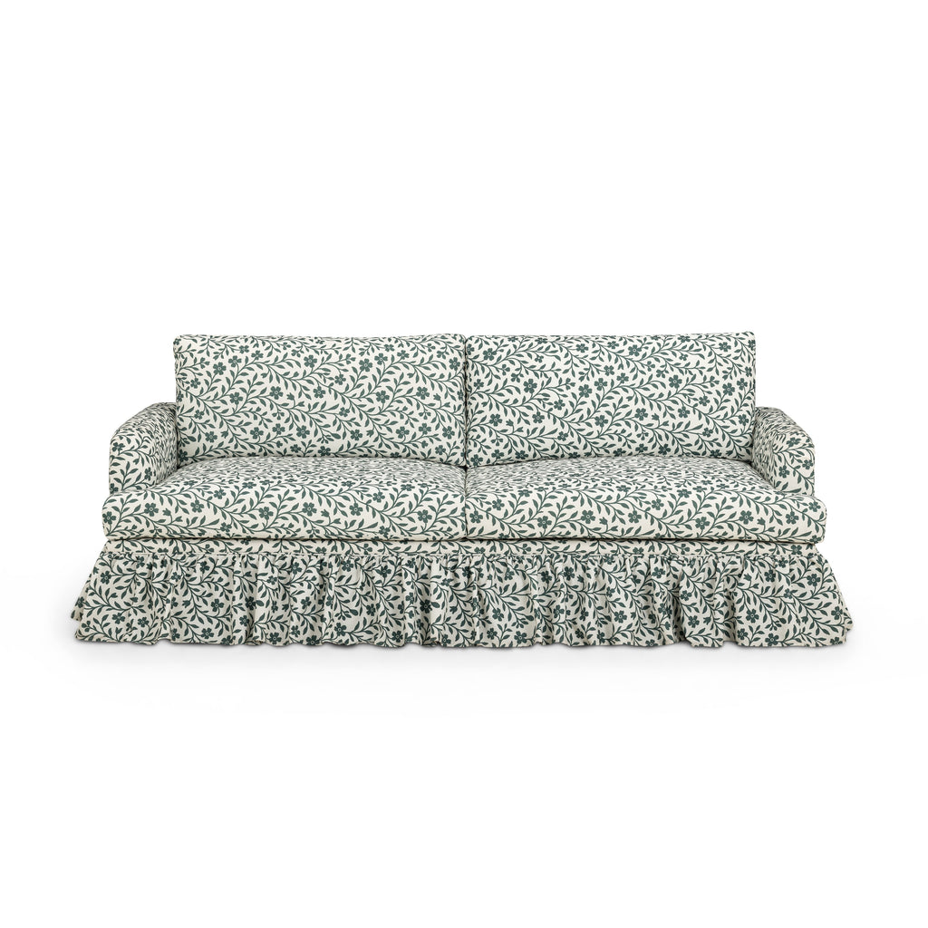 Gertrude 90" Floral Performance Linen Weave Sofa