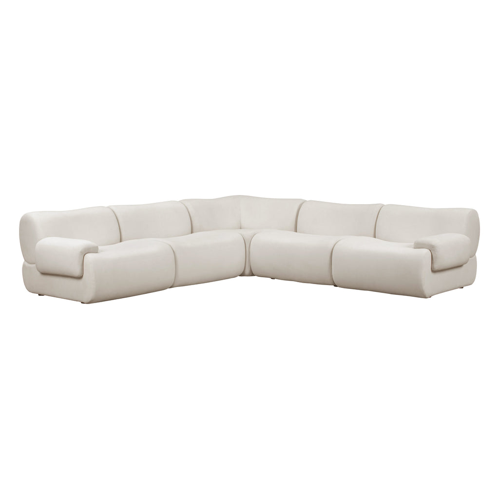 Zenith 5-Piece Contract-Grade Upcycled Fabric Modular L-Sectional