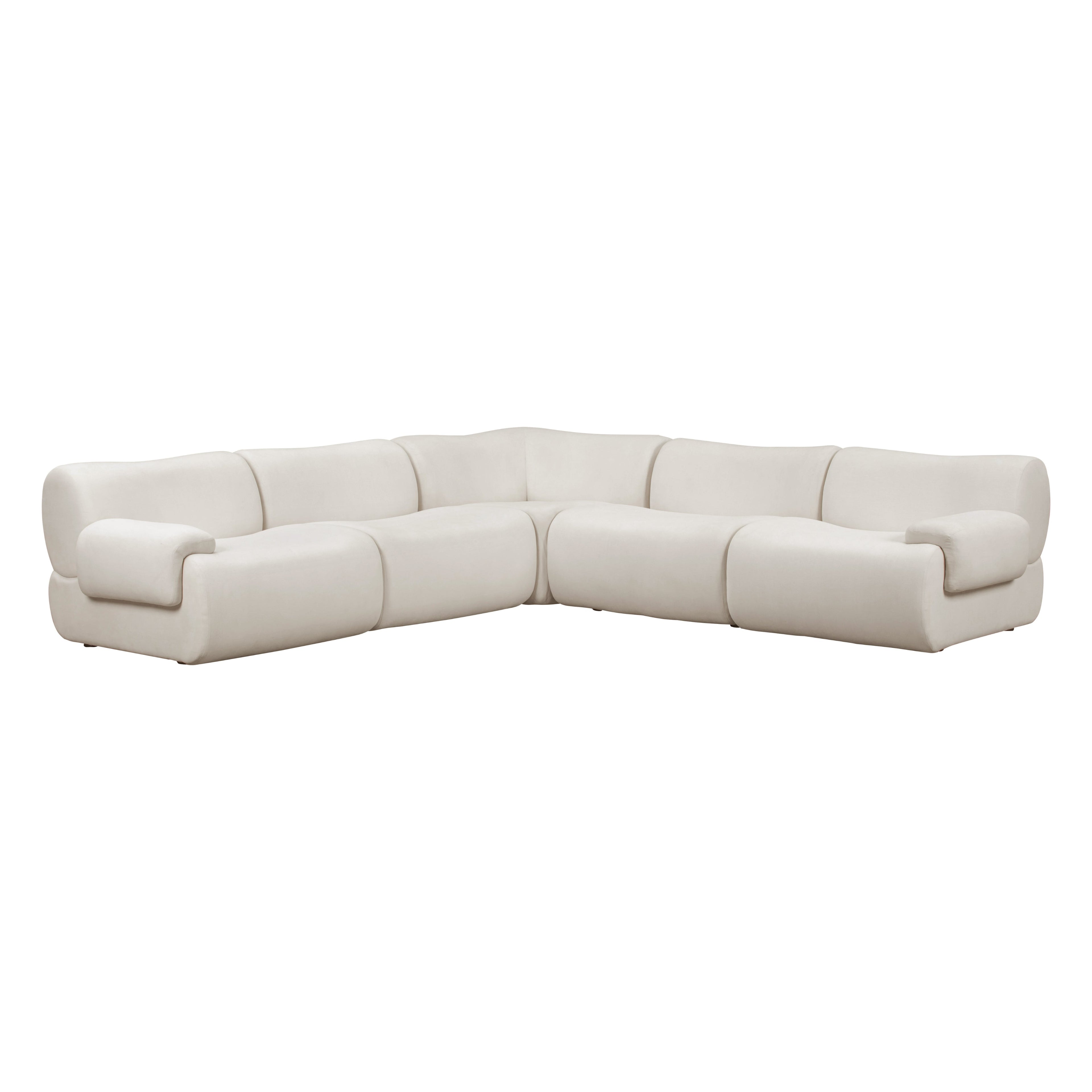 Zenith 5-Piece Contract-Grade Upcycled Fabric Modular L-Sectional