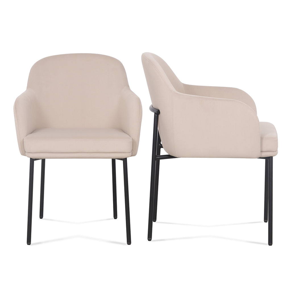 Sydney Performance Velvet Armchair - Set of 2