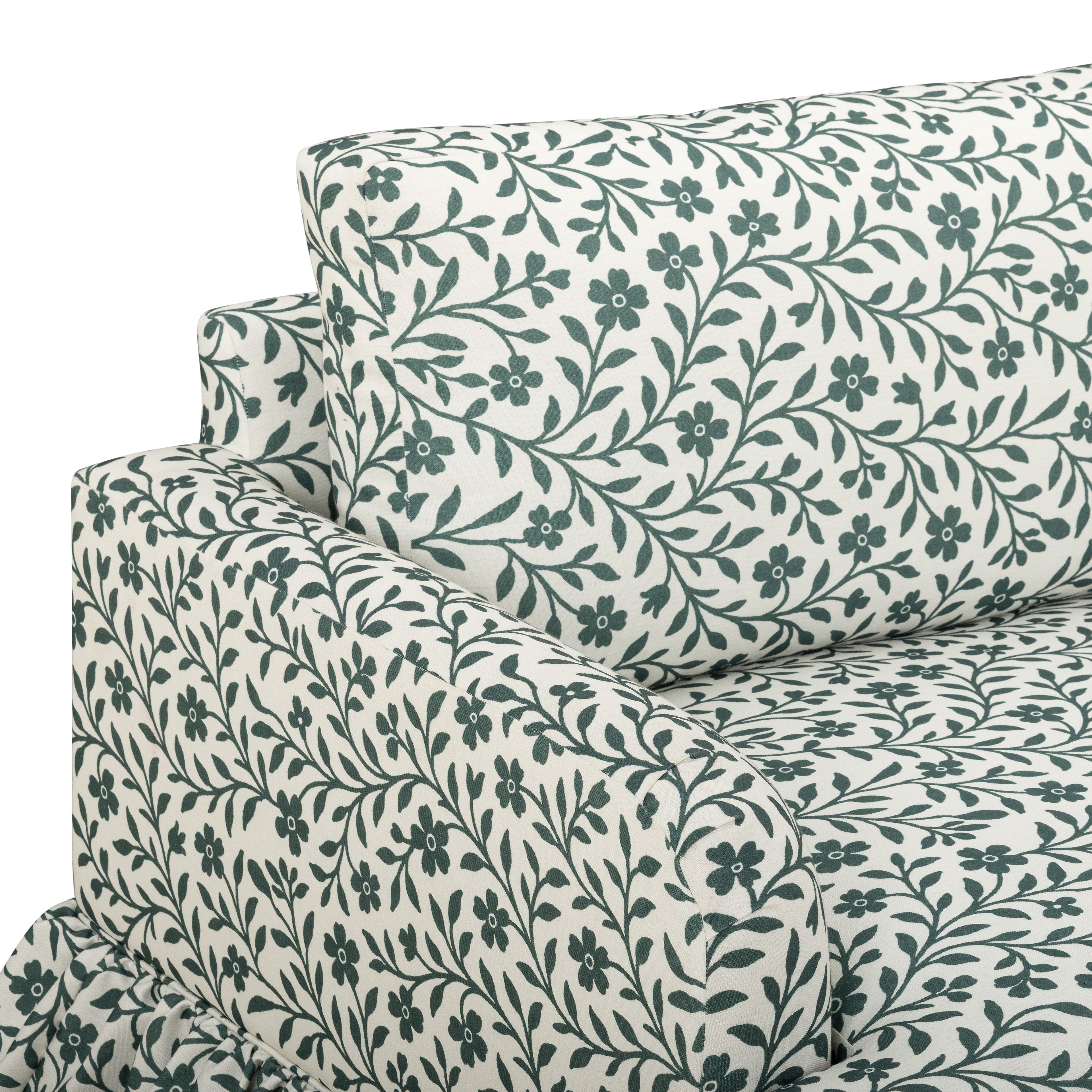 Gertrude 90" Floral Performance Linen Weave Sofa
