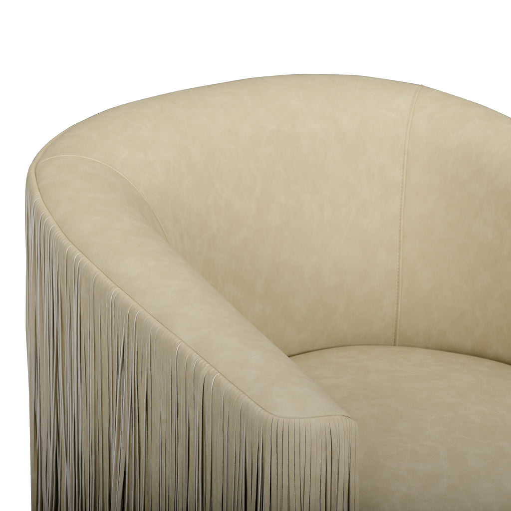 Shag Me Performance Vegan Leather Swivel Accent Chair
