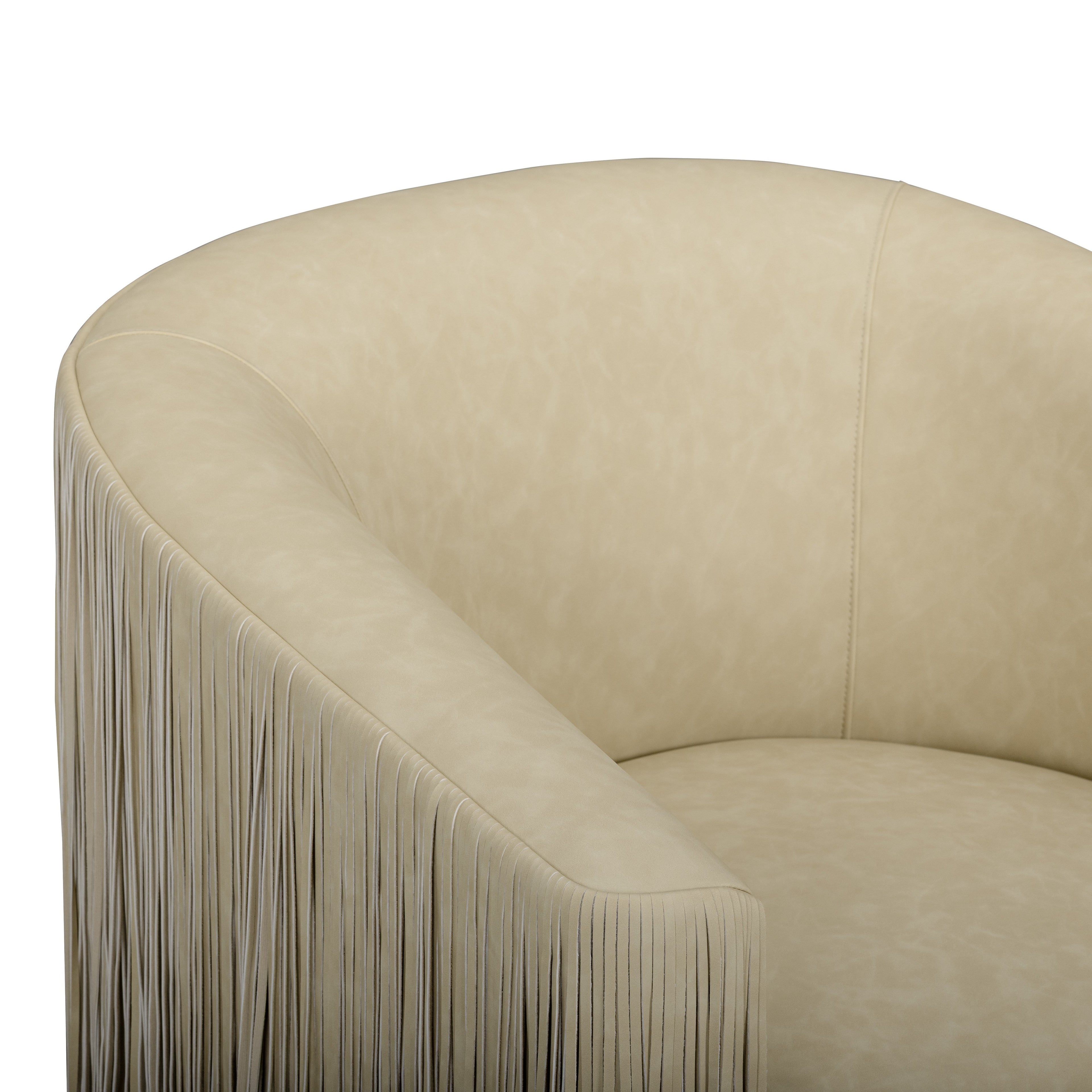 Shag Me Performance Vegan Leather Swivel Accent Chair