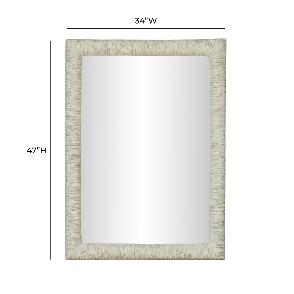 Orpheus 34"X47" Ribbed Faux Stone Rectangular Wall Mirror