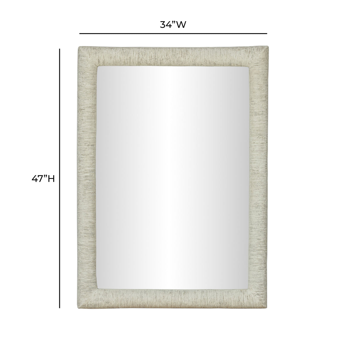 Orpheus 34"X47" Ribbed Faux Stone Rectangular Wall Mirror