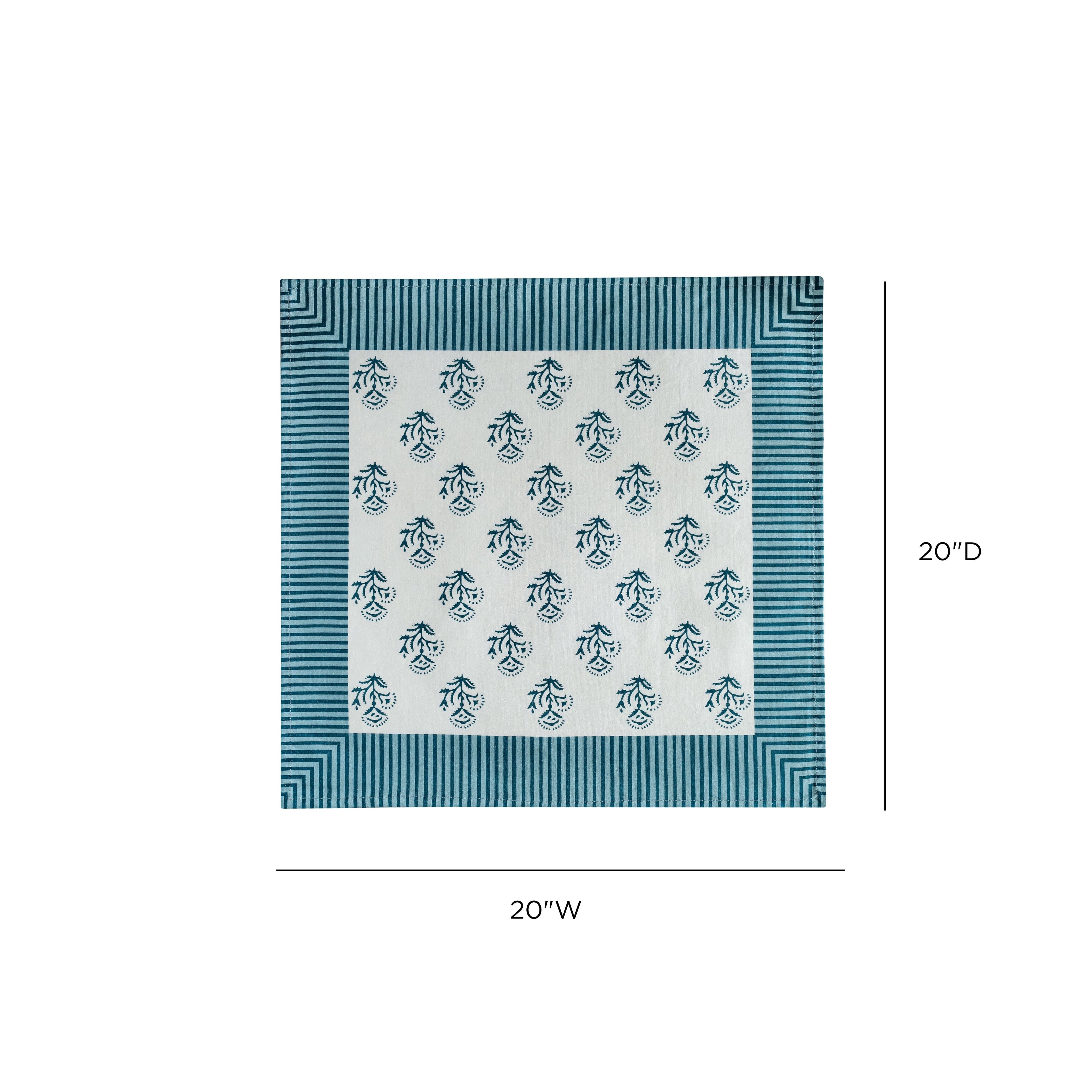 Crissy Cotton Canvas Printed Napkins - Set of 4