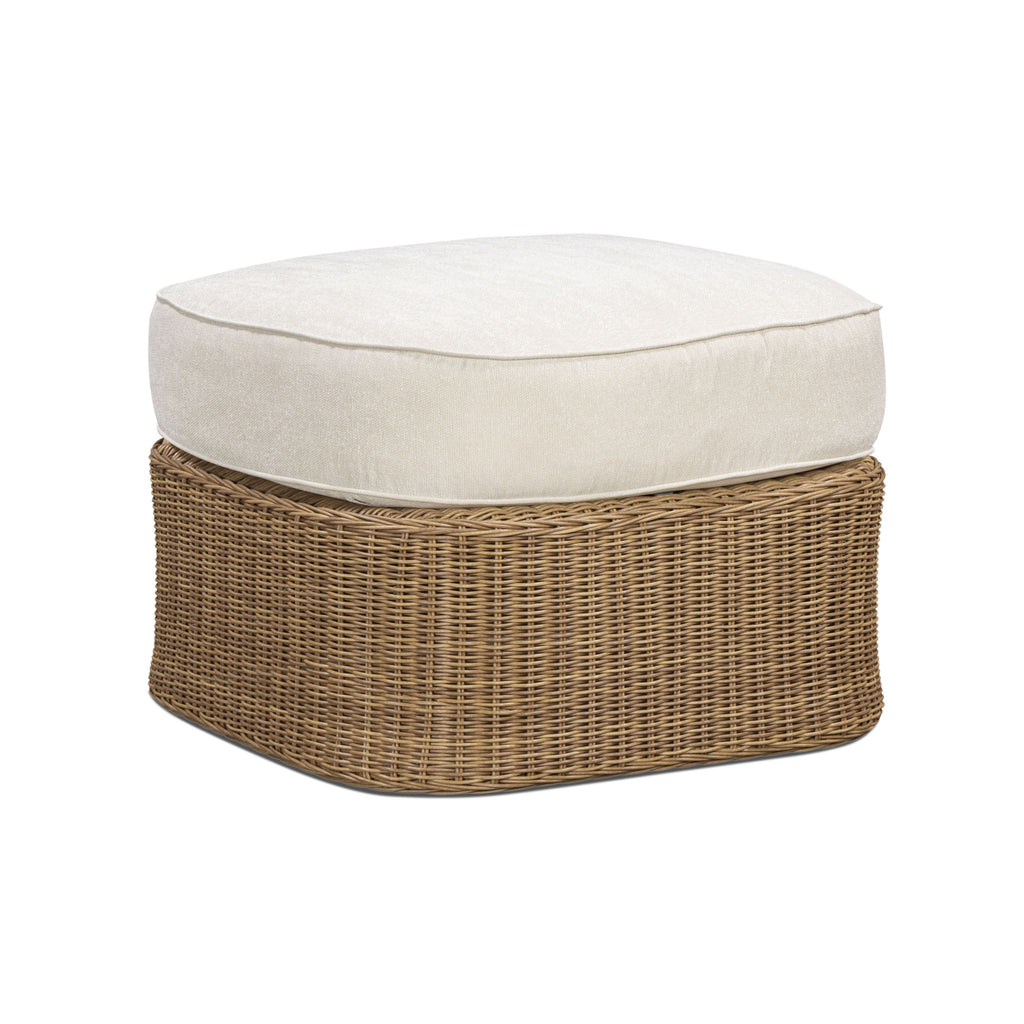 Axel Boucle Outdoor Ottoman — Cream null
