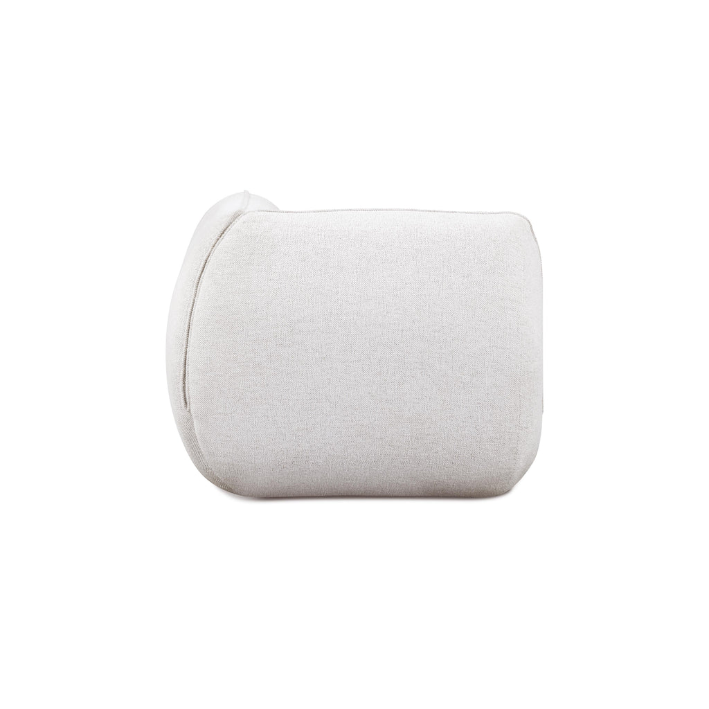 Arezza Stone White Contract-Grade Basketweave Chenille Corner Chair