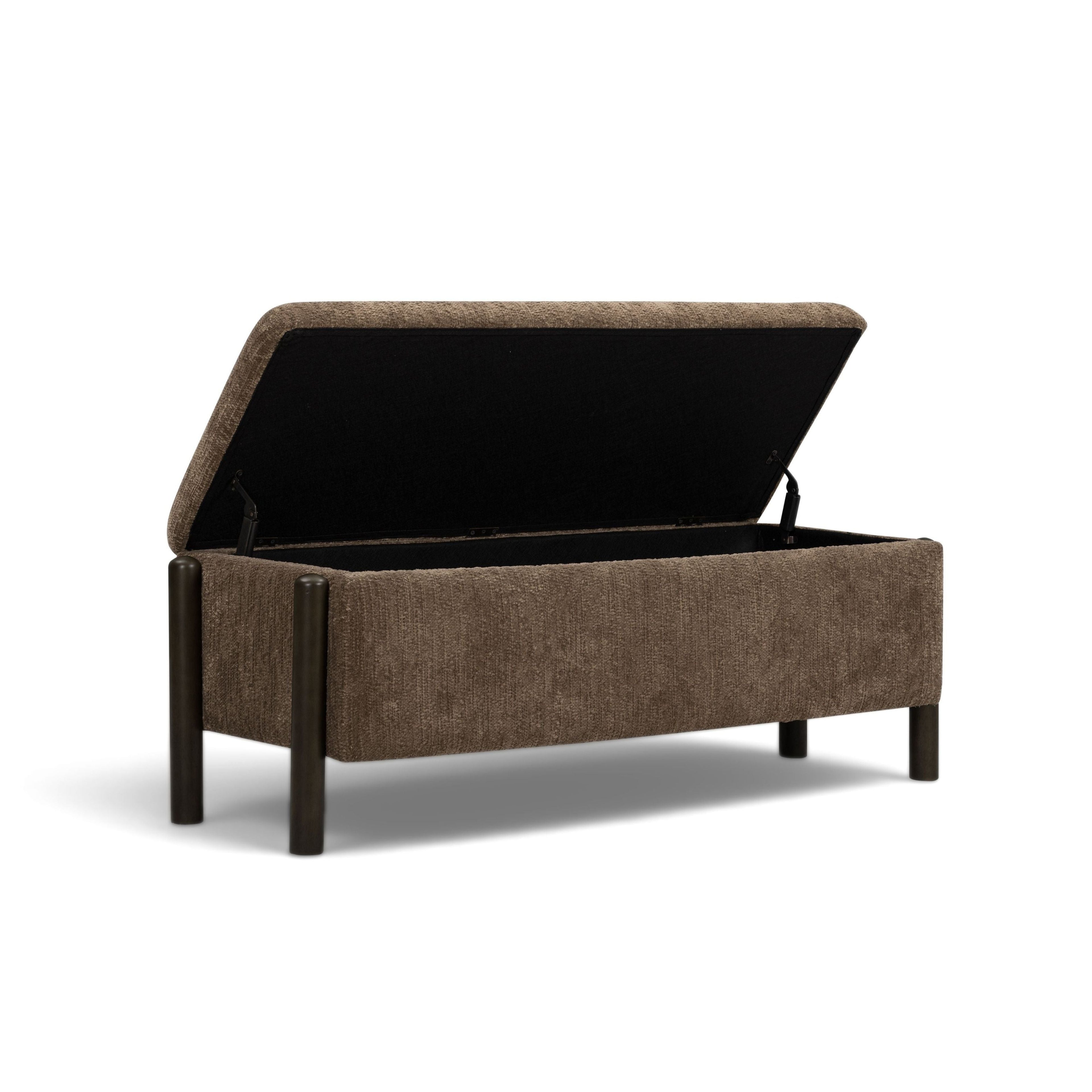 Abby 52" Nubby Fabric Storage Bench