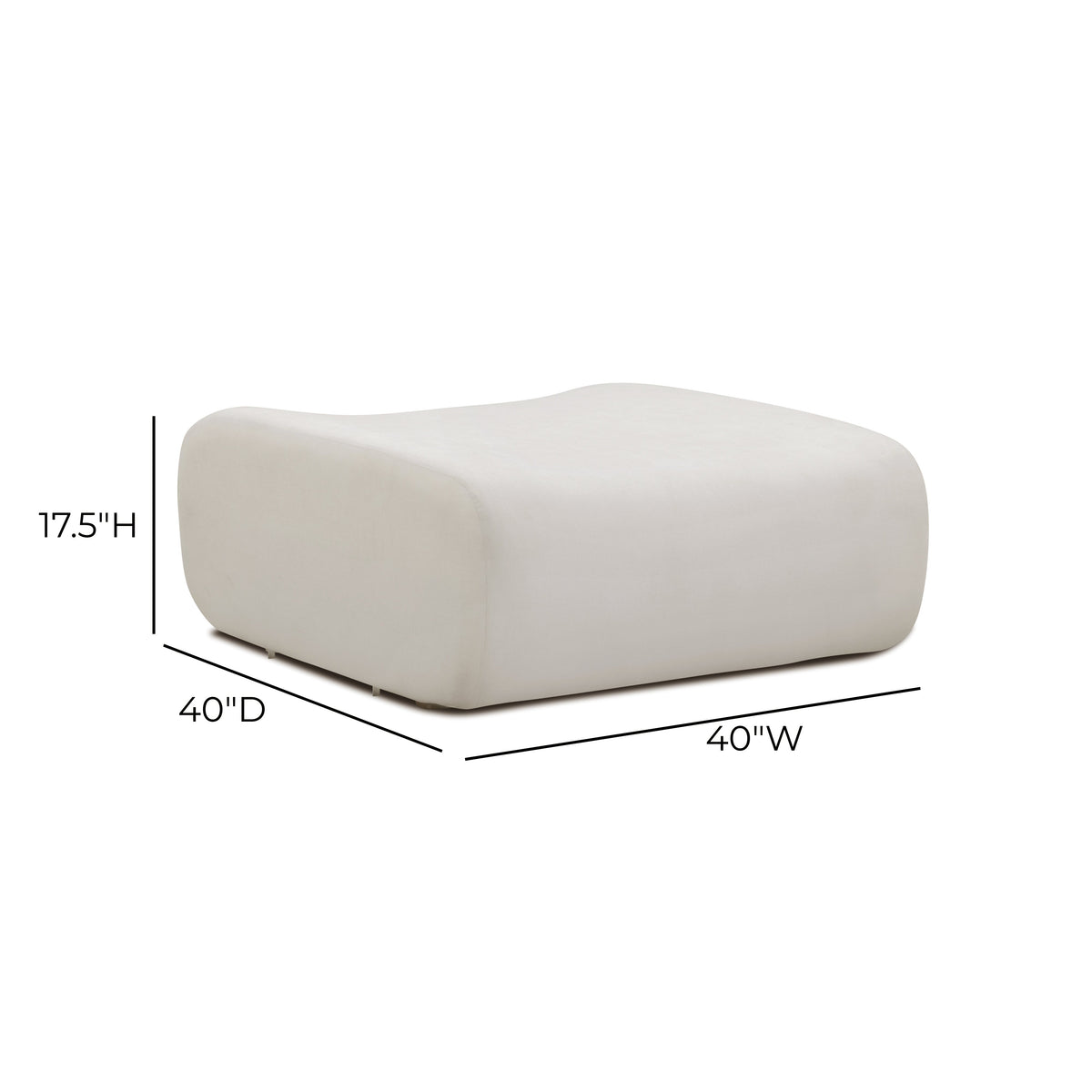 Zenith Contract-Grade Upcycled Fabric Ottoman