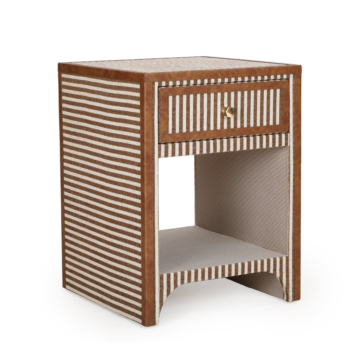 Kora 18" Cotton Jute 1-Drawer Contract-Grade Nightstand — Brown null
