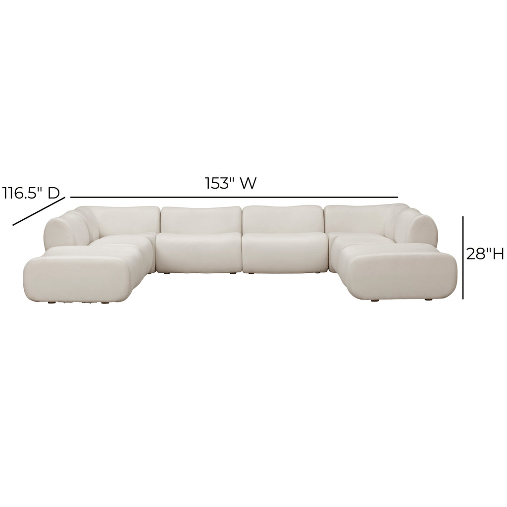 Zenith 8-Piece Contract-Grade Upcycled Fabric Modular U-Sectional